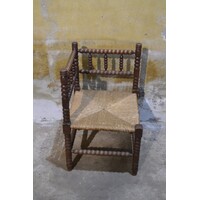 thumb-Klassieke Bobbin hoekstoel met verfijnd vlechtwerk – Spinnenkopstoel-1