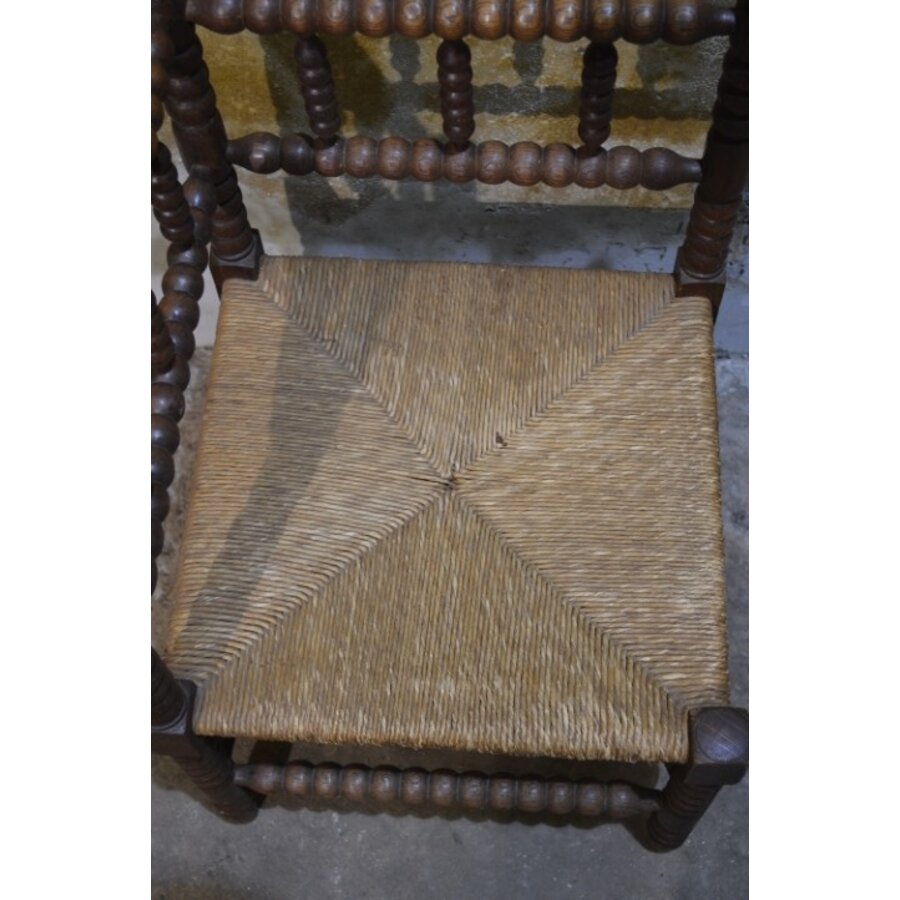 Klassieke Bobbin hoekstoel met verfijnd vlechtwerk – Spinnenkopstoel-4