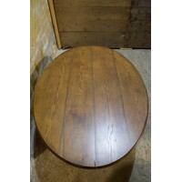 thumb-Antieke ovale salontafel met voet van van gesneden eikenhout-2