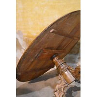 thumb-Antieke ovale salontafel met voet van van gesneden eikenhout-8