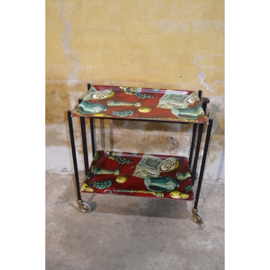 Vintage Dinett serveerwagen met inklapmechanisme – Duitsland-5