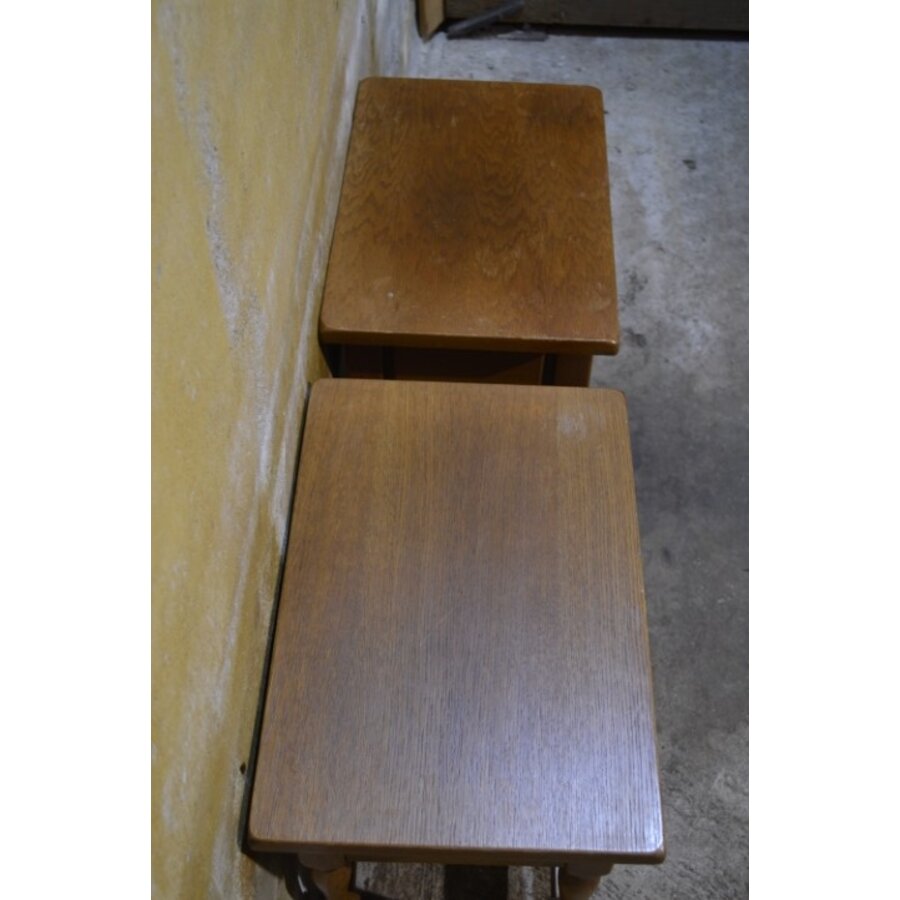 Vintage eiken nachtkastjes – set van 2-5