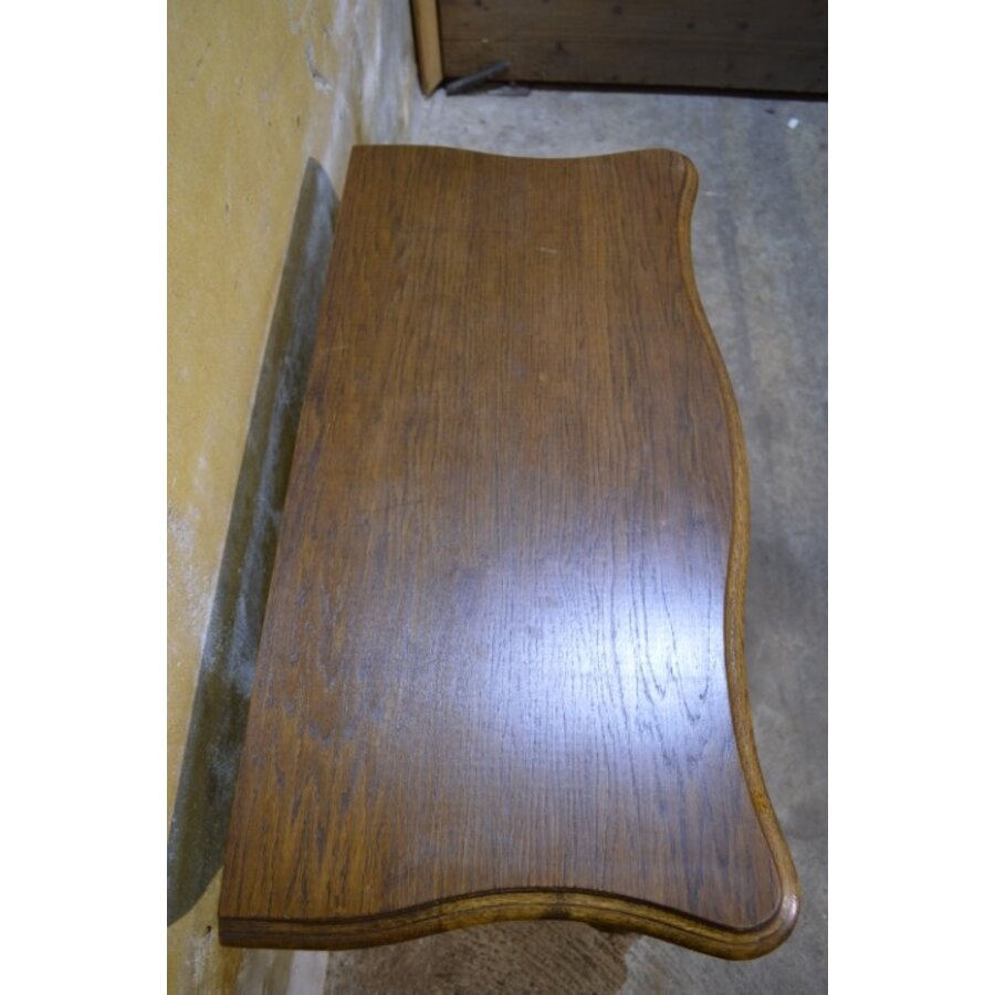 Vintage donker eiken buikkastje met 3 lades-6