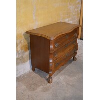 thumb-Vintage donker eiken buikkastje met 3 lades-1