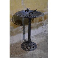 thumb-Zwart metalen vogelschaal met metalen vogeltje-1