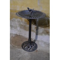 thumb-Zwart metalen vogelschaal met metalen vogeltje-2