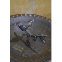 thumb-Zwart metalen vogelschaal met metalen vogeltje-5