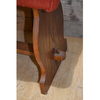 thumb-Vintage eiken krukje met Kelim zitting – jaren 50-5