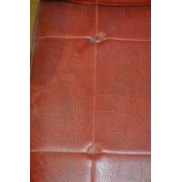 thumb-Vintage Deense draaifauteuil met buisframe en bordeaurood leer, circa 1960-3