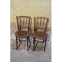 thumb-Vintage stoelen van gebogen hout in Thonet stijl-1