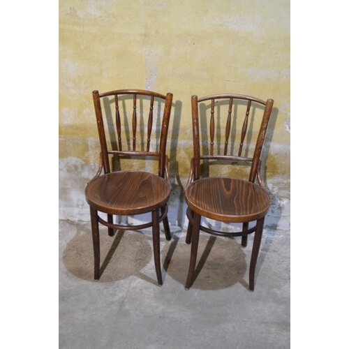 Vintage gebogen houten stoelen 