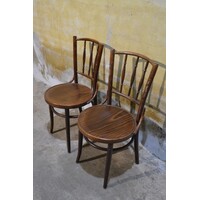 thumb-Vintage stoelen van gebogen hout in Thonet stijl-4