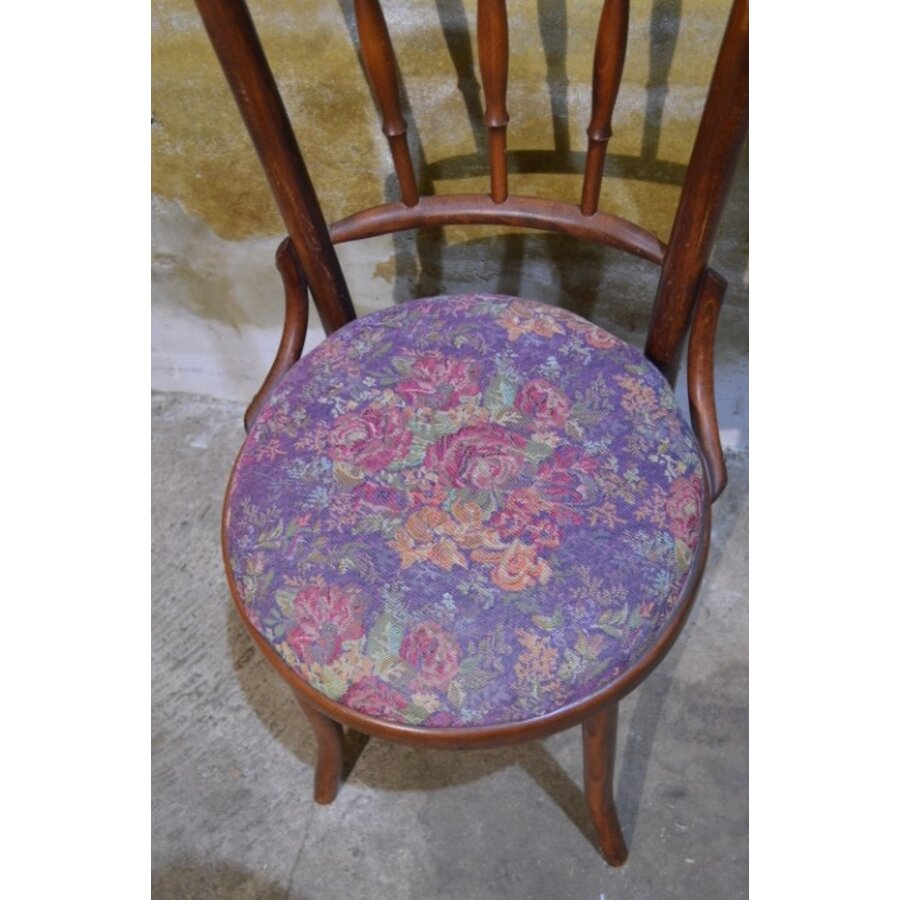 Art Nouveau bistrostoel van beukenhout in Thonet stijl jaren 50-60-2