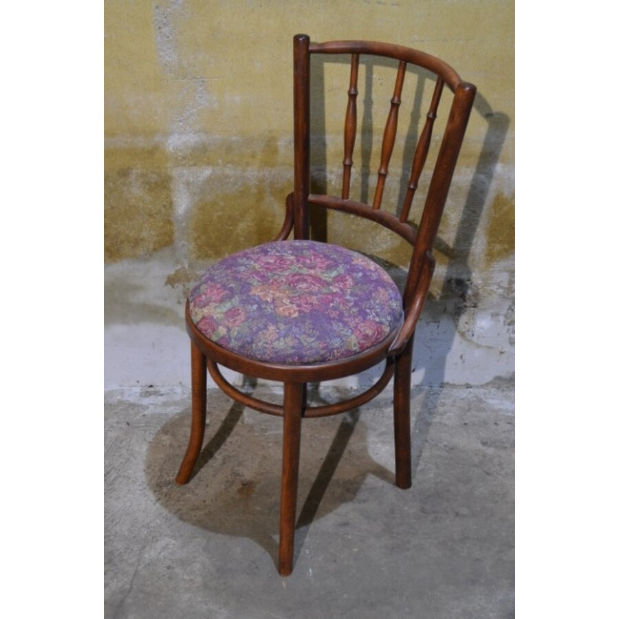 Art Nouveau bistrostoel van beukenhout in Thonet stijl jaren 50-60-3