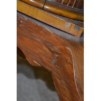 thumb-Antieke Art Nouveau eettafel – Kolompoot uitschuifbaar-3