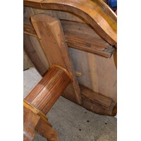 thumb-Antieke Art Nouveau eettafel – Kolompoot uitschuifbaar-5