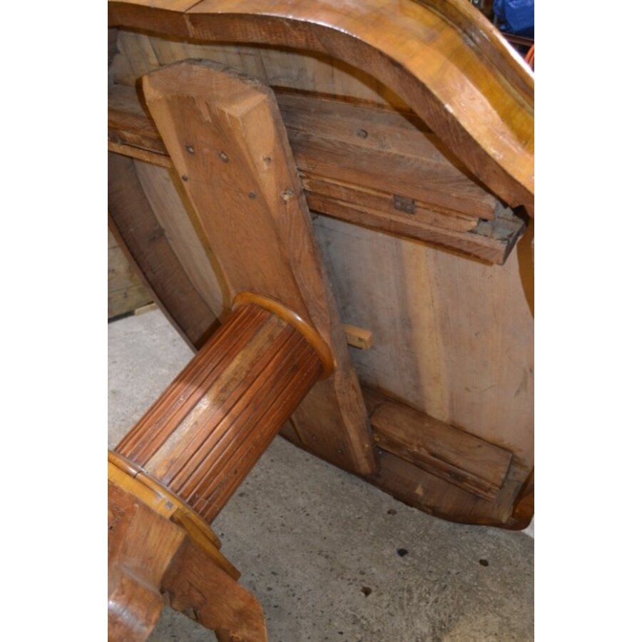 Antieke Art Nouveau eettafel – Kolompoot uitschuifbaar-5