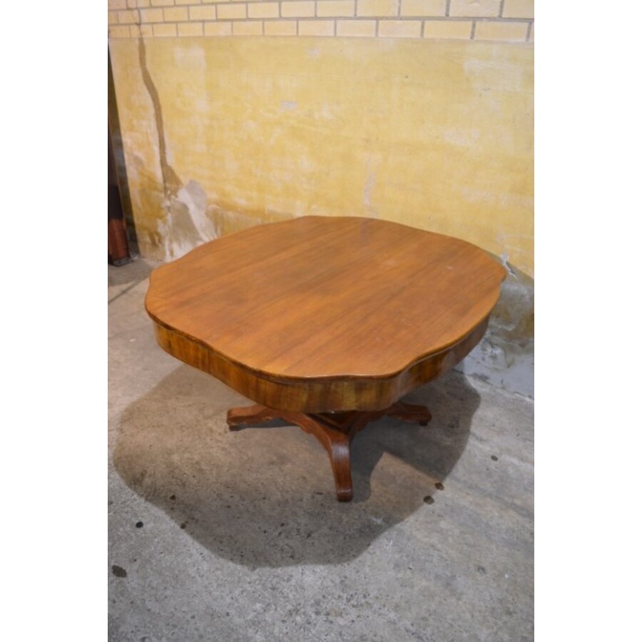 Antieke Art Nouveau eettafel – Kolompoot uitschuifbaar-6