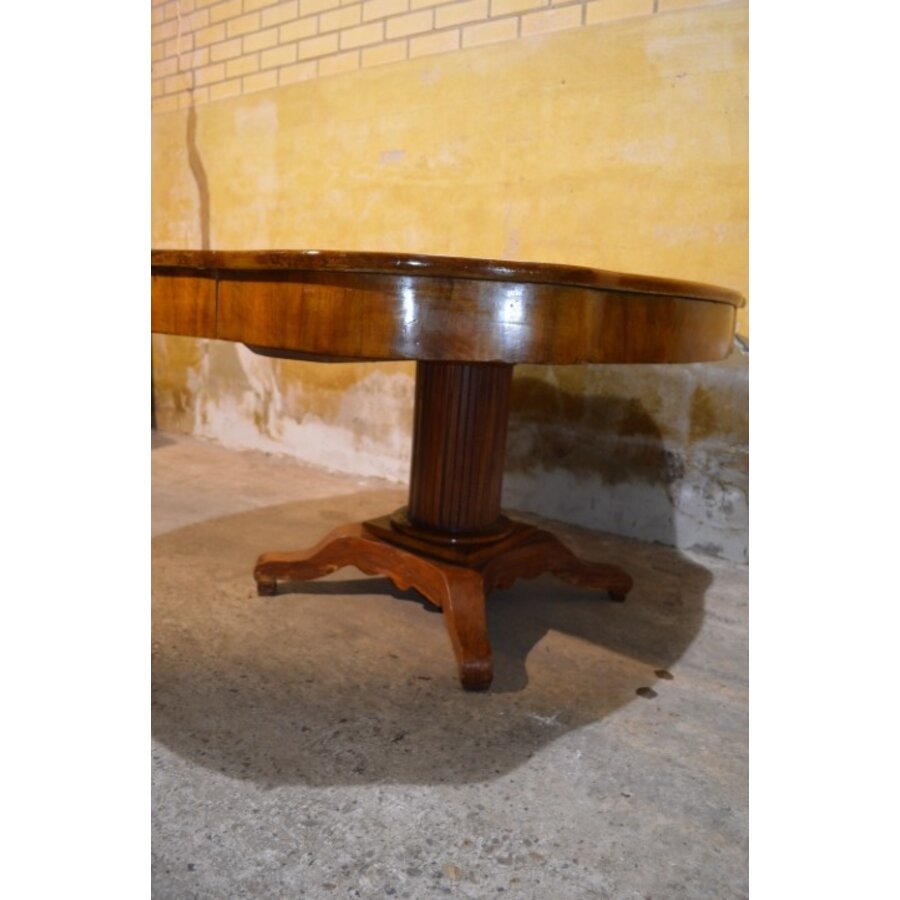 Antieke Art Nouveau eettafel – Kolompoot uitschuifbaar-7