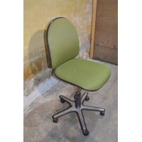 thumb-Vintage bureaustoel met groene skai bekleding uit de jaren 60-1