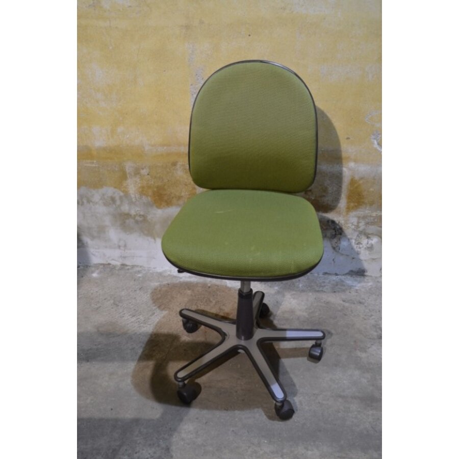 Vintage bureaustoel met groene skai bekleding uit de jaren 60-2