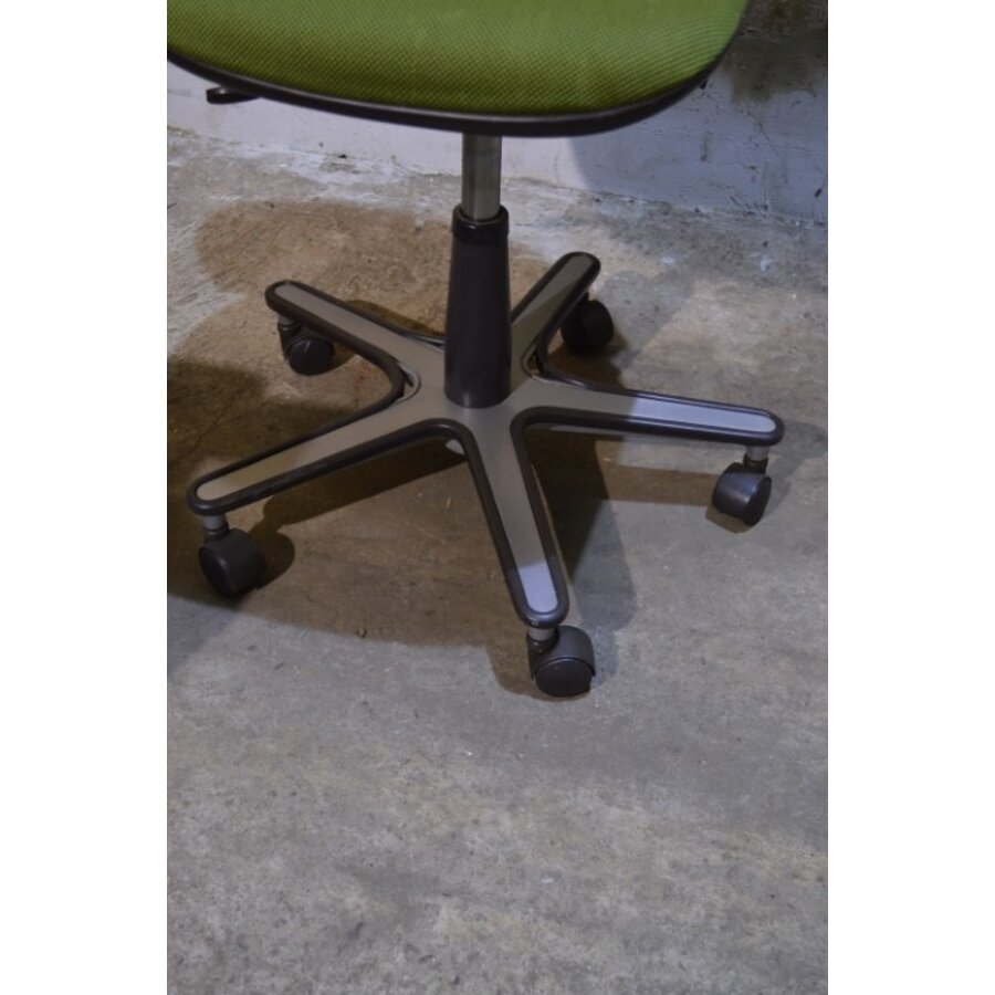 Vintage bureaustoel met groene skai bekleding uit de jaren 60-3