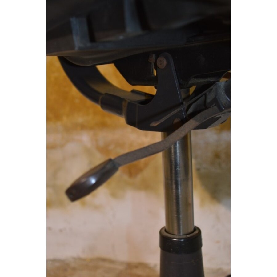 Vintage bureaustoel met groene skai bekleding uit de jaren 60-6