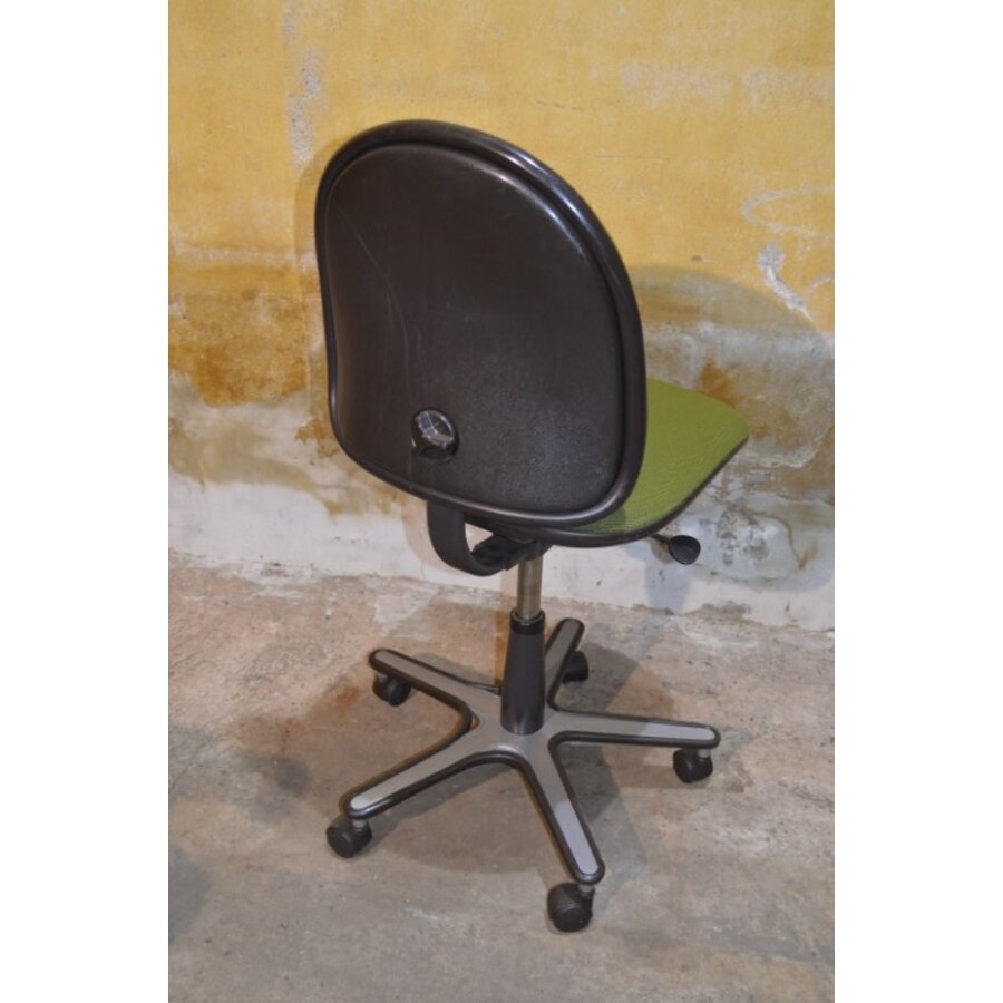 Vintage bureaustoel met groene skai bekleding uit de jaren 60-7