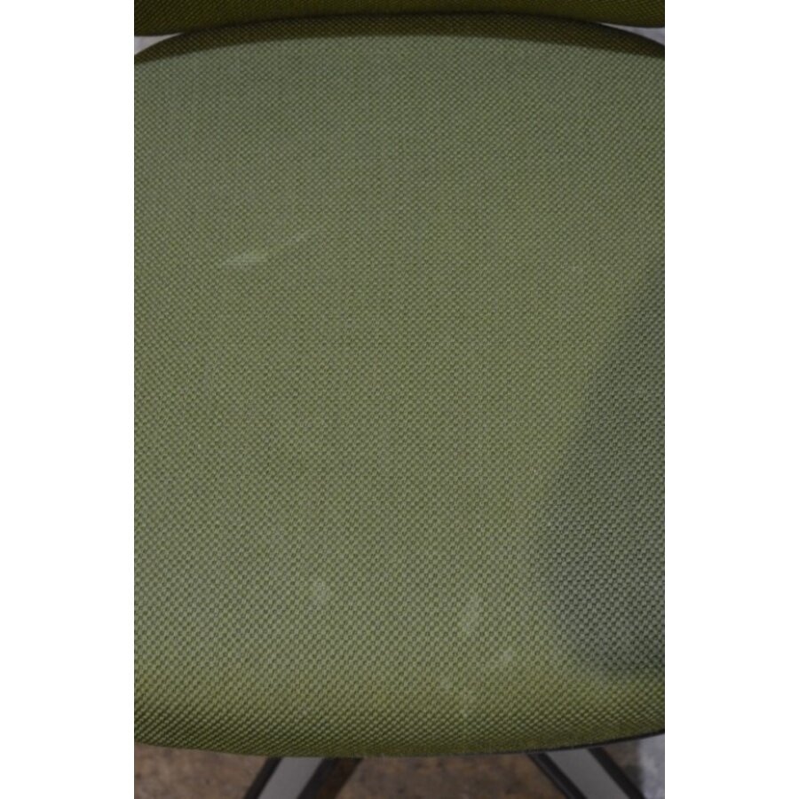 Vintage bureaustoel met groene skai bekleding uit de jaren 60-8