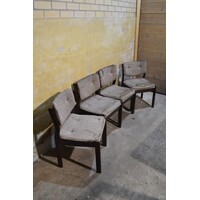 thumb-Set van 4 retro mid-century Scandinavische keukenstoelen jaren 60-1