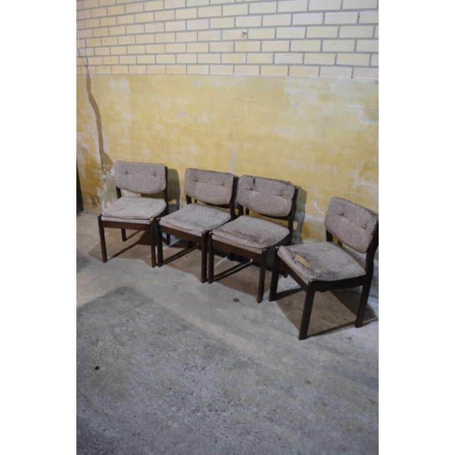 Set van 4 retro mid-century Scandinavische keukenstoelen jaren 60-2