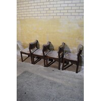 thumb-Set van 4 retro mid-century Scandinavische keukenstoelen jaren 60-5