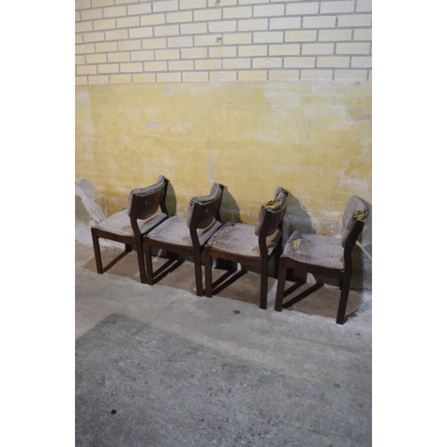 Set van 4 retro mid-century Scandinavische keukenstoelen jaren 60-5