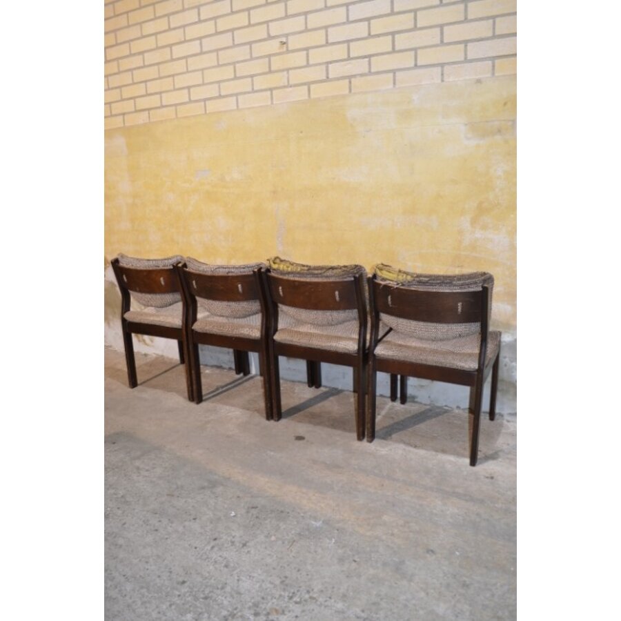 Set van 4 retro mid-century Scandinavische keukenstoelen jaren 60-7