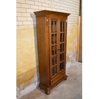 thumb-Donker eiken vitrinekast met lade-1