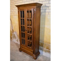 thumb-Donker eiken vitrinekast met lade-3