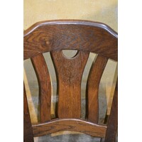 thumb-Set van 6 eiken eetkamerstoelen met groene stof jaren 80-6