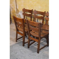 thumb-Set van 6 vintage brutalist eiken eetkamerstoelen jaren 70-6