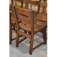 thumb-Set van 6 vintage brutalist eiken eetkamerstoelen jaren 70-7