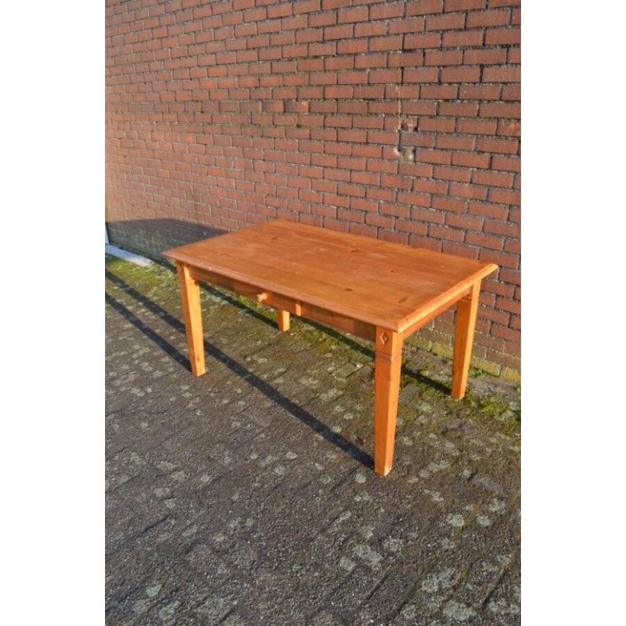 Grenen eettafel met lade en demontabele poten-1