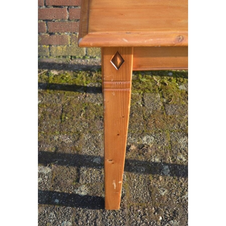 Grenen eettafel met lade en demontabele poten-4