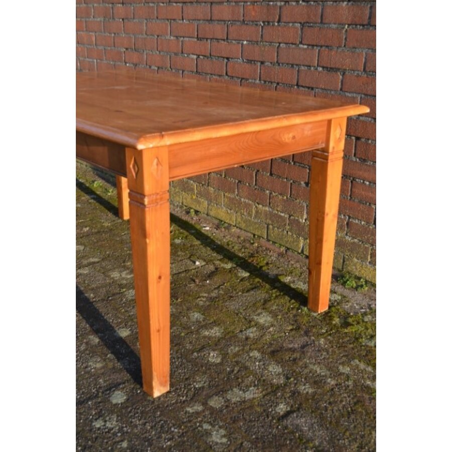 Grenen eettafel met lade en demontabele poten-7