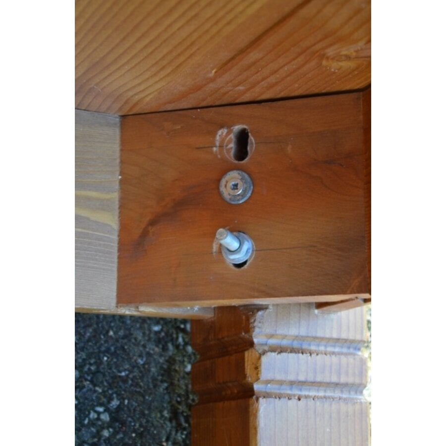 Grenen eettafel met lade en demontabele poten-8