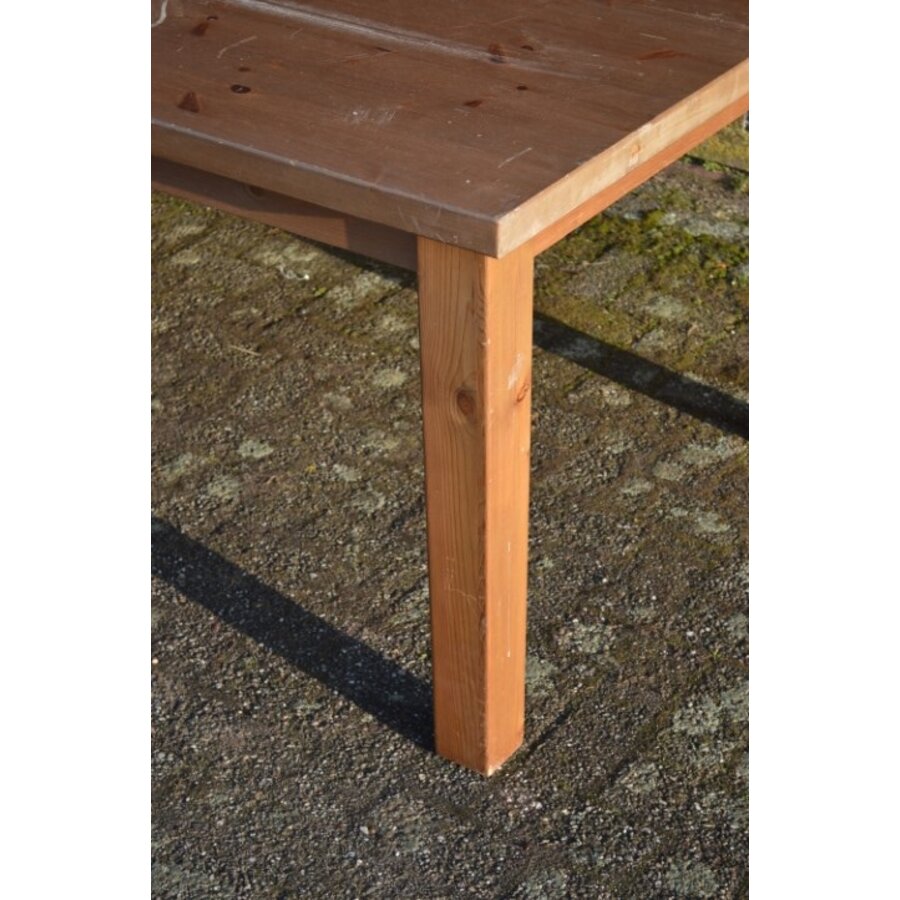 Lange grenen eettafel voor 10 personen met opknapwerk-4