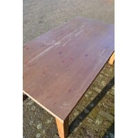 thumb-Lange grenen eettafel voor 10 personen met opknapwerk-6