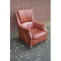 thumb-Engelse Bendic International Chesterfield fauteuil van cognackleurig schapenleer-1