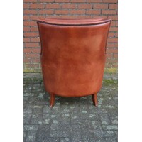 thumb-Engelse Bendic International Chesterfield fauteuil van cognackleurig schapenleer-8