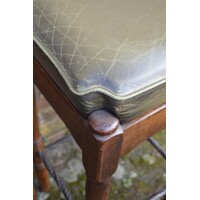 thumb-Set van 6 massief eiken barkrukken met leren zitting en metalen frame – mid-century-9