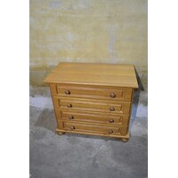 thumb-Vintage ladenkastje van blank eikenfineer met vier lades – jaren 70-2