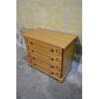 thumb-Vintage ladenkastje van blank eikenfineer met vier lades – jaren 70-3